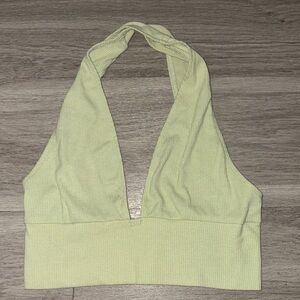 Green Halter Crop-Top